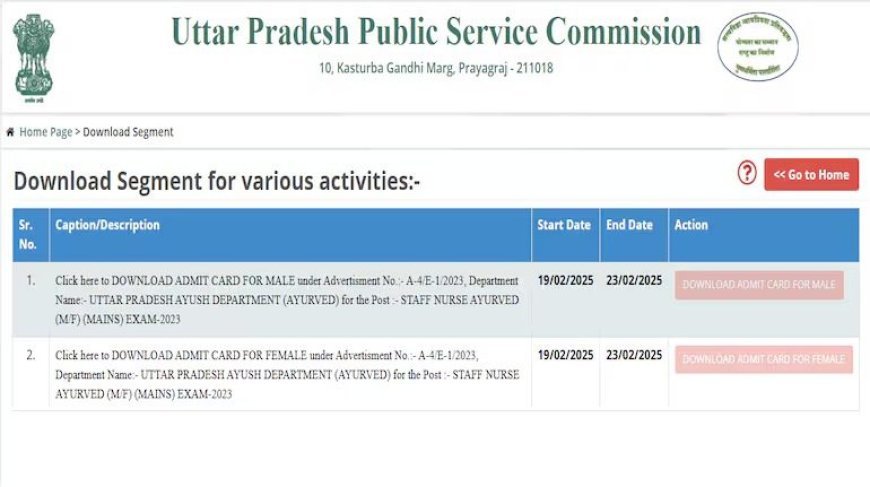 UPPSC Staff Nurse Ayurved admit card released; here’s direct link to download
