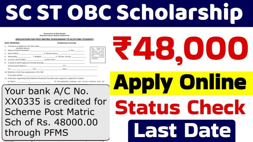 SC ST OBC Scholarship 2025, Benefit Up To 48,000, Check Steps To Apply Online