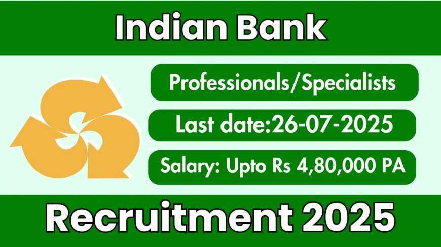 Indbank Recruitment 2025 | Apply Now – ITI/Diploma/Graduate Eligible