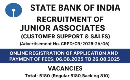SBI Junior Associates Recruitment 2025 (Customer Support & Sales) | Apply Online