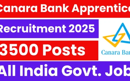 Canara Bank Recruitment 2025 | Apply for 3,500 Graduate Apprentice Posts