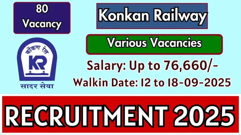 Konkan Railway Corporation Limited Recruitment 2025 (KRCL) | Apply for 80 Contractual Posts in Electrical/Projects Department